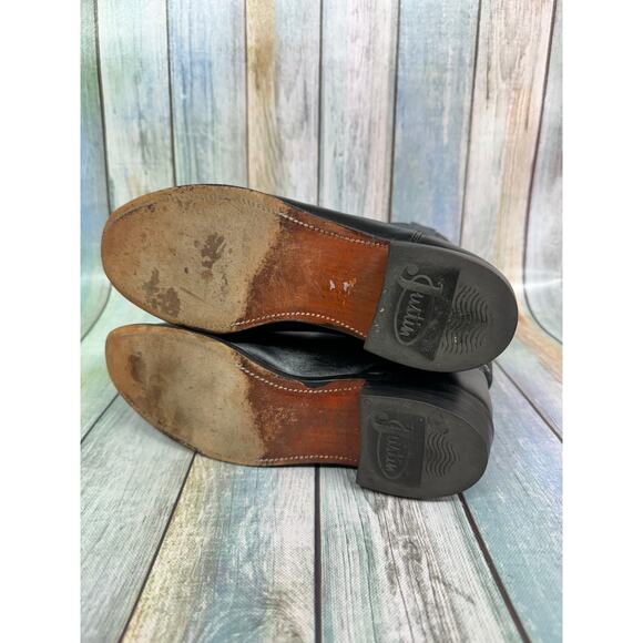 Justin Black Cowboy Boots Women's Size 8.5 Western Cowgirl Vintage USA - Picture 5 of 8